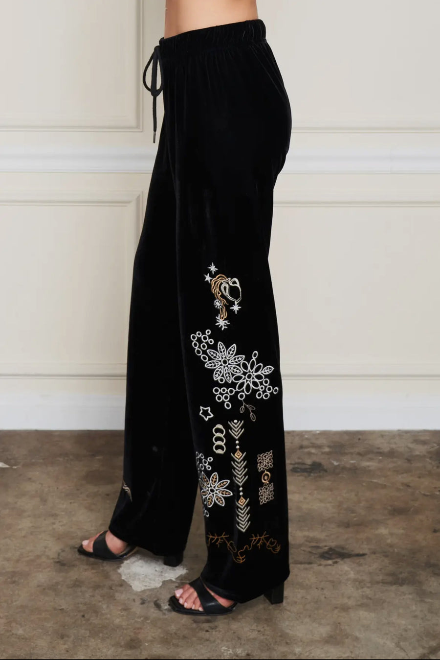 Velvet Embroidered Pant by Paparazzi