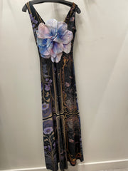 Maxi Low V Dress in "Clematis Floral" by IPNG Design