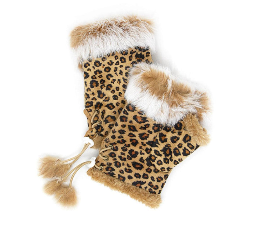 Fingerless Faux Fur Trim Glove LOG 079 - Robin Boutique-Boutique 
