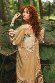 Additional view of Fable Opera Duster Kimono Robe with Deer Moon & Blossom from Robin Boutique.