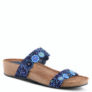 Azura Bahama Cork Wedge Multi Straps Sandal Color Navy Robin Boutique 