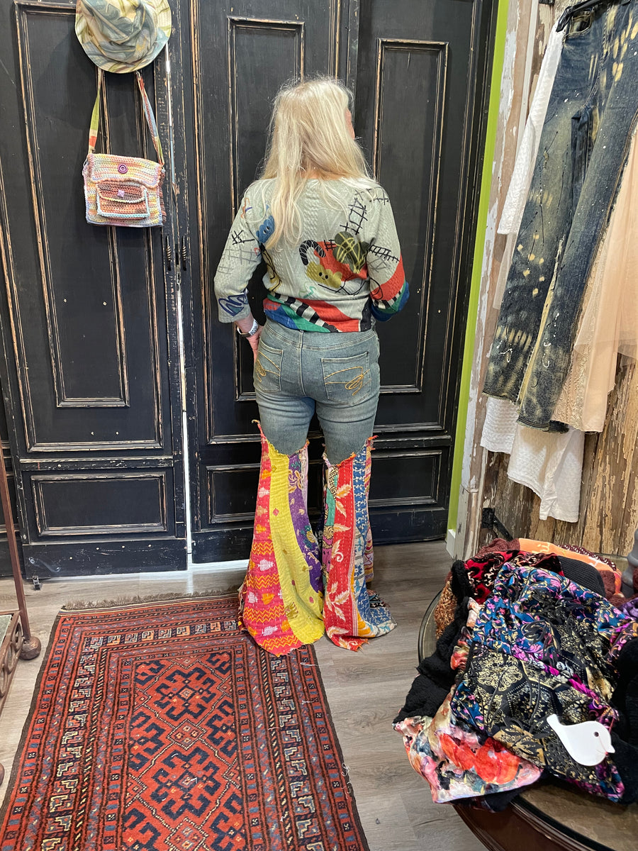 Got You Covered Kantha Jeans by Jaded Gypsy - Robin Boutique-Boutique 