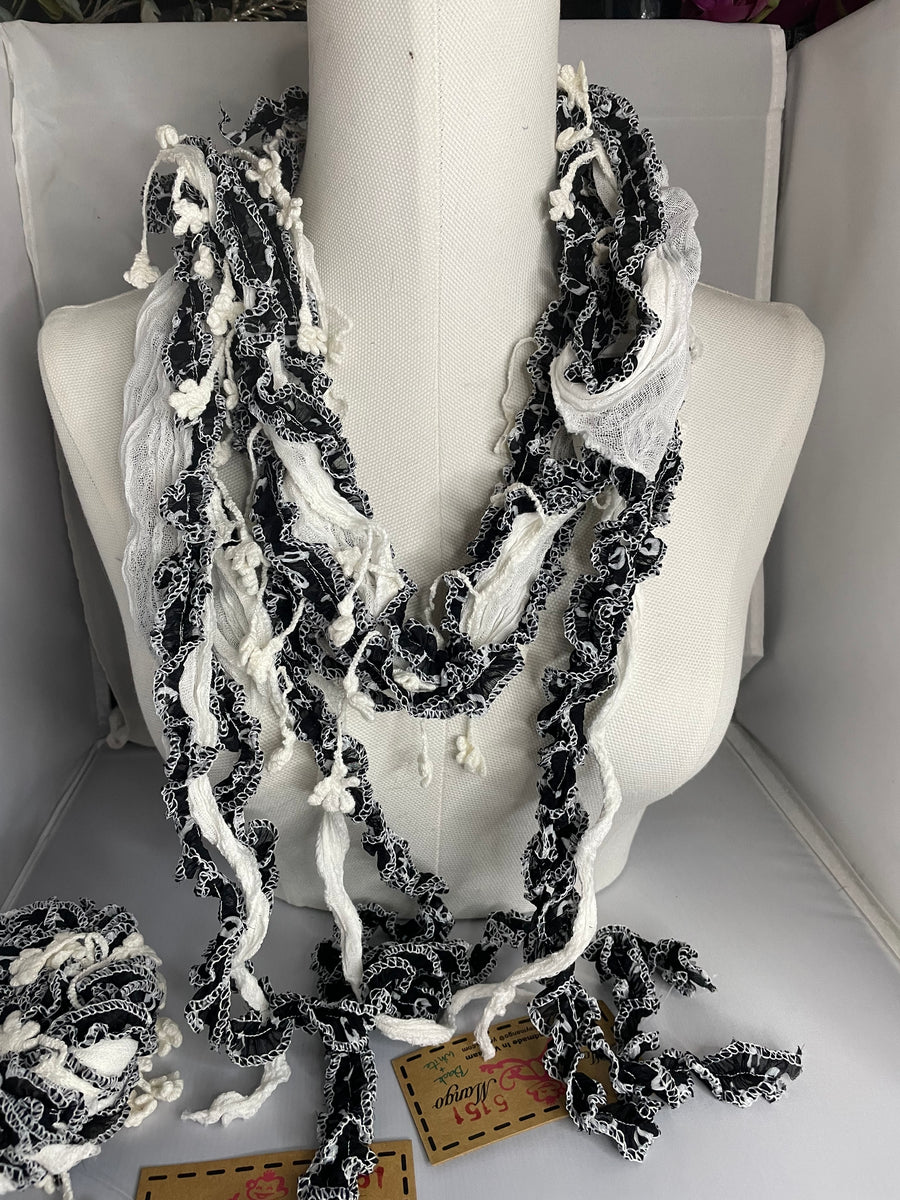 Boho Mixed Tassel Handmade Scarf Necklace