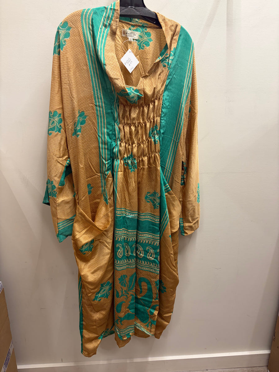 Rasgulla Sari Ruched Dress #049 by Kantha Bae