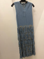 Pleated Metallic Fringe Dress by EllyNDale