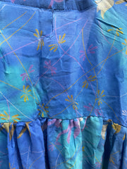 Crepe Sari Bell Sleeve Golddust Crop Top #112 by Kantha Bae