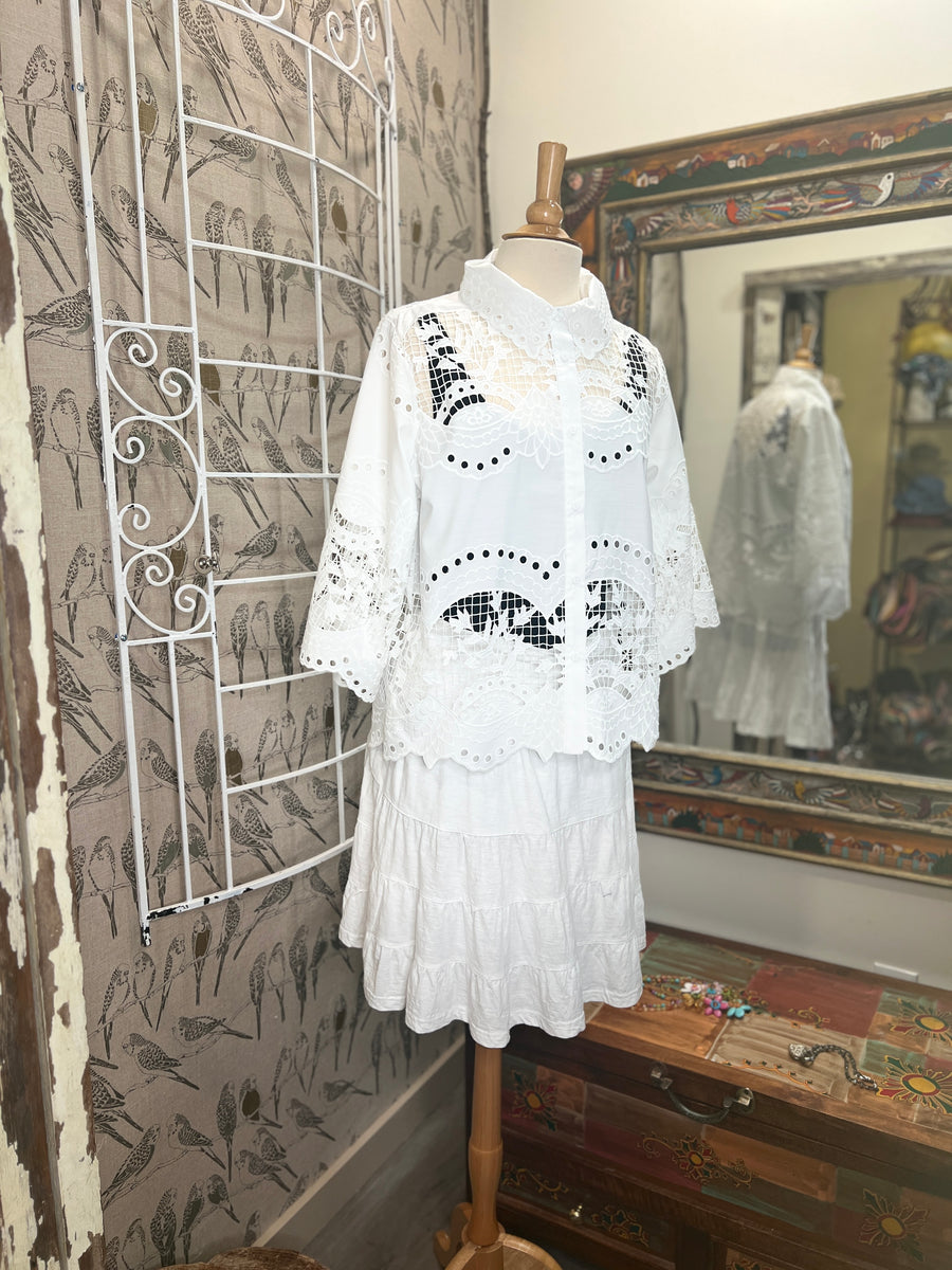 Eyelet Lace Shacket by Adore