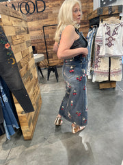 Sarah Overall Dress in Cherry on Top by Driftwood Jeans