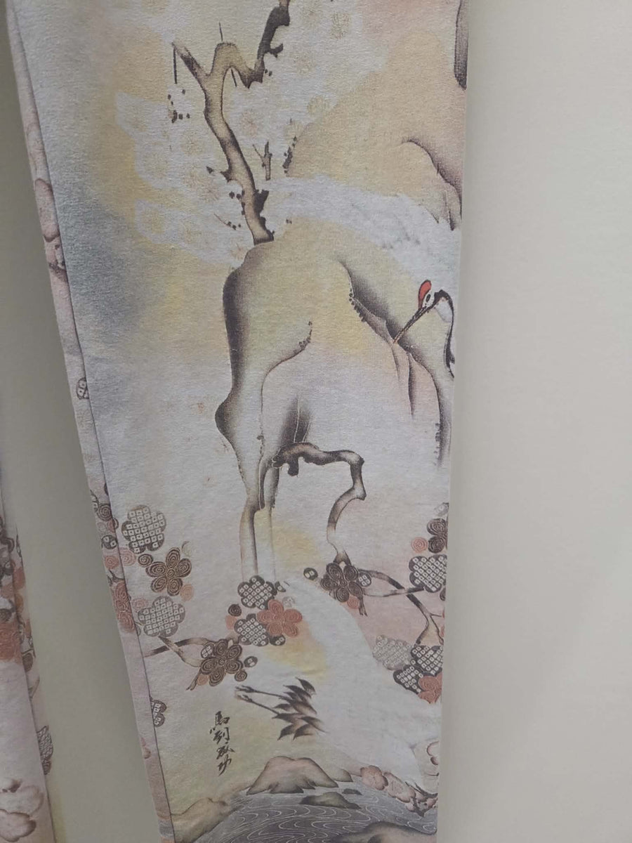 Zen Pant in Crane Print by Paparazzi Robin Boutique