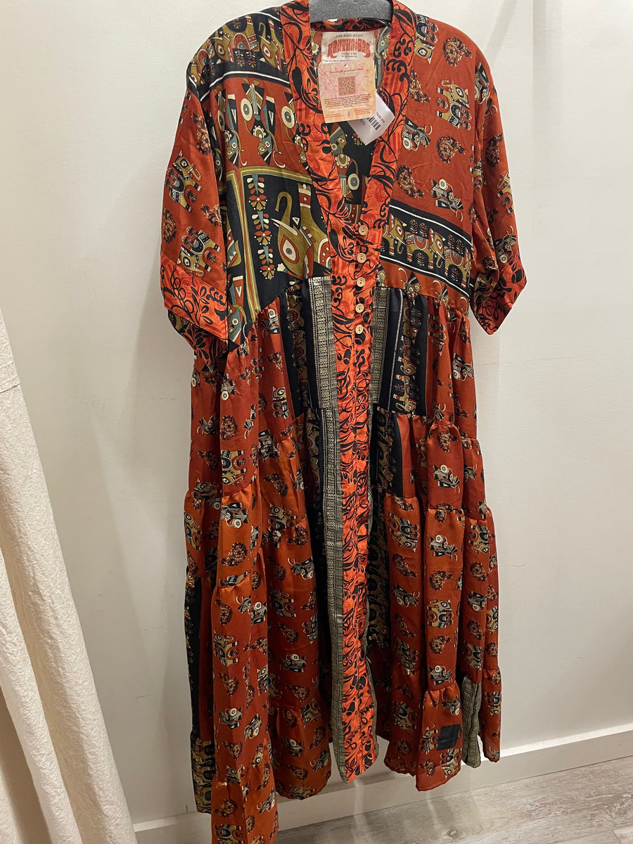 Rasgulla Sari Twilight Maxi Dress #010 by Kantha Bae