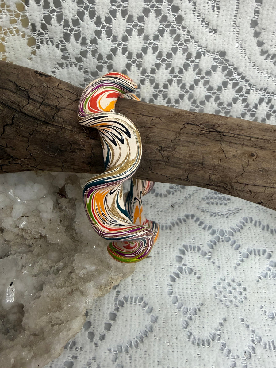 Painted Shellac Ruffle Bracelet