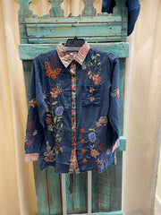 Embroidered Denim Blouse by All About Her