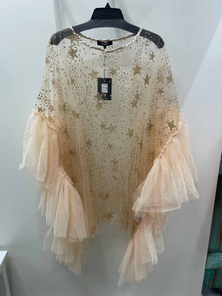 Gold Glitter Mesh Tunic Dress BC3245