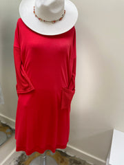 Cubism red dress