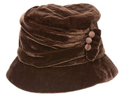 Velvet Bucket Hat with Side Buttons