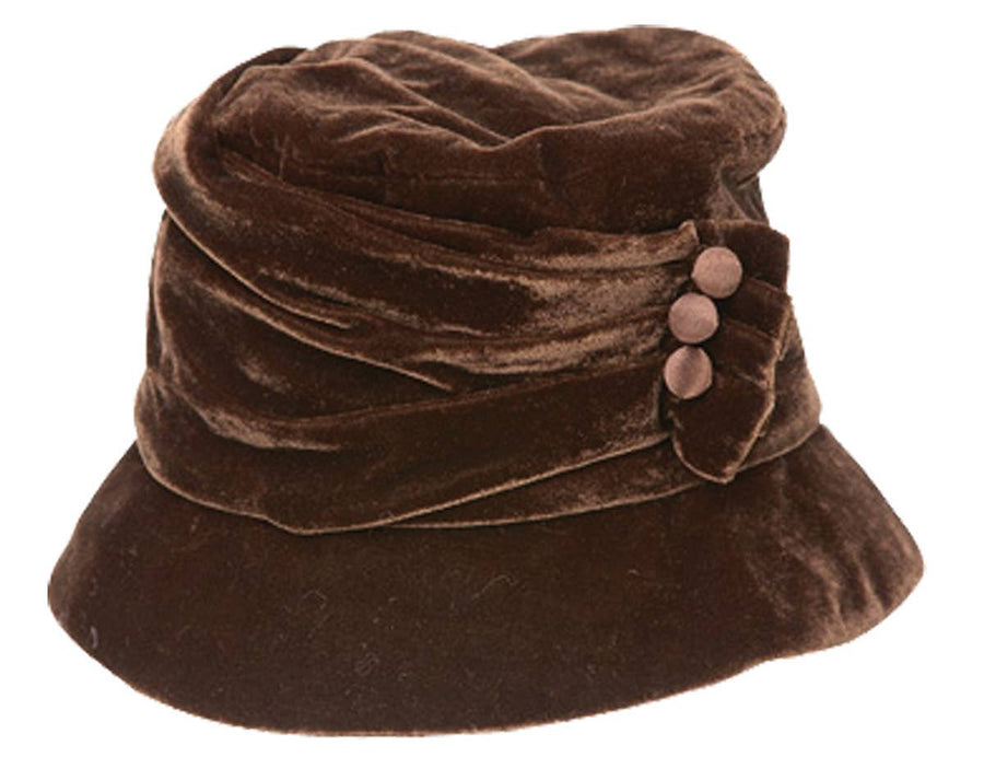 Velvet Bucket Hat with Side Buttons