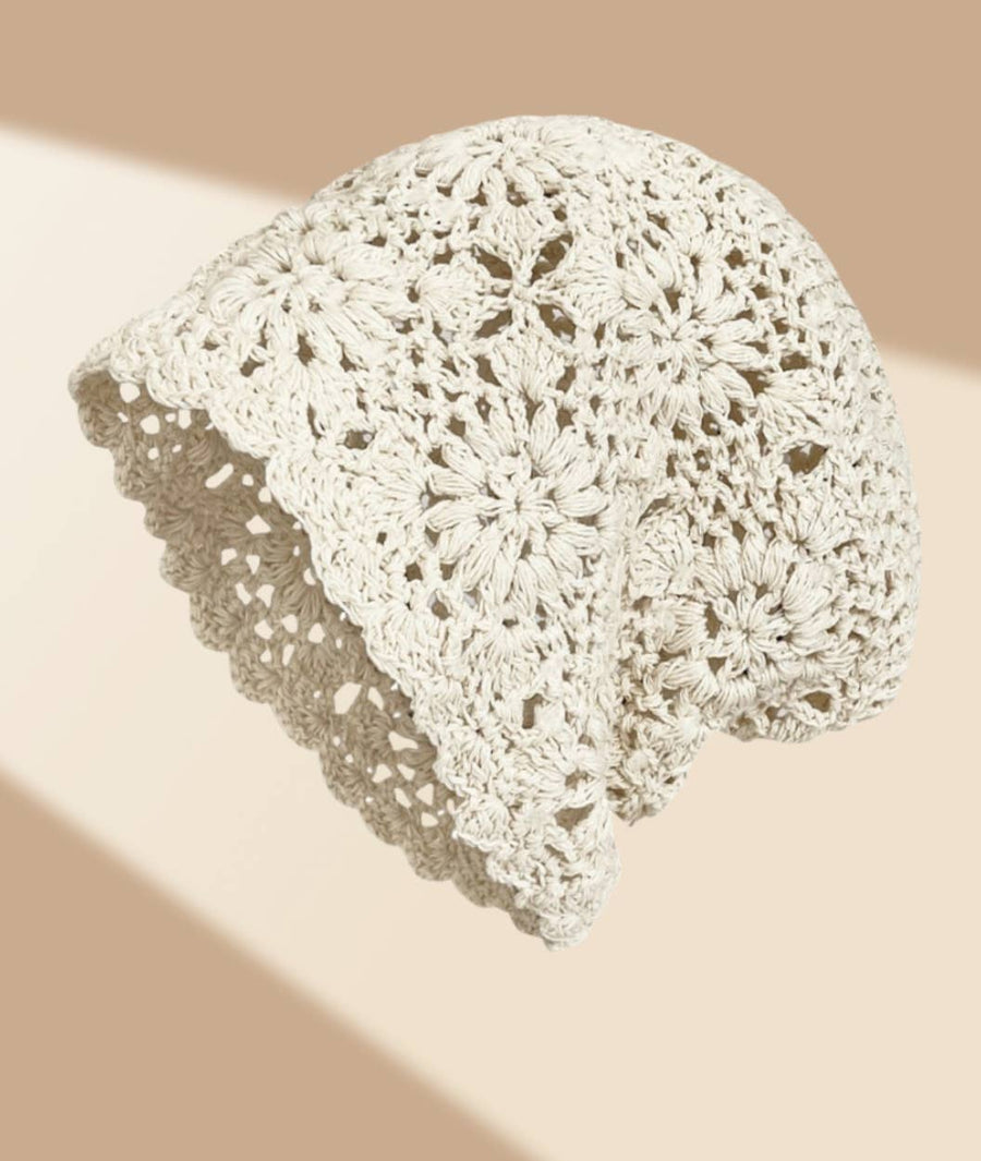 Additional view of Hand-Crocheted Vintage Slouchy Beanie with Floral Design from Robin Boutique.
