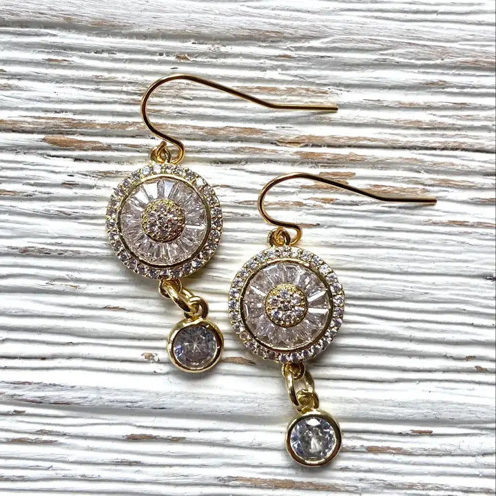 Additional view of Sparkly Crystal 2 Tier Earrings from Robin Boutique.