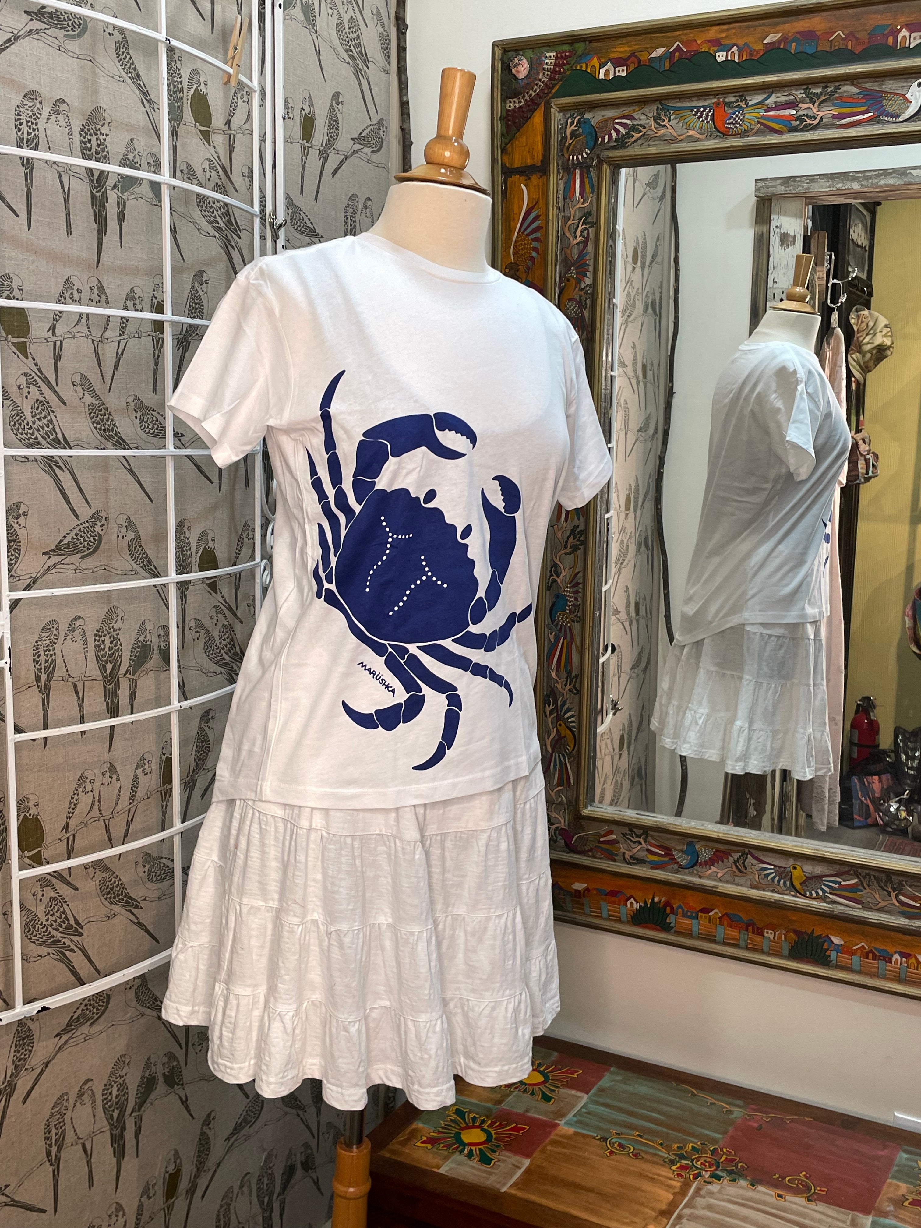 Happy Crab on Short Sleeve Crewneck Shirt