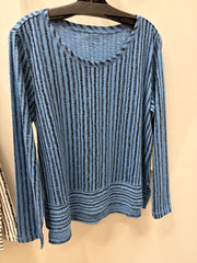 Cotton Slub Easy V Tee in Canyon Stripe by Escape