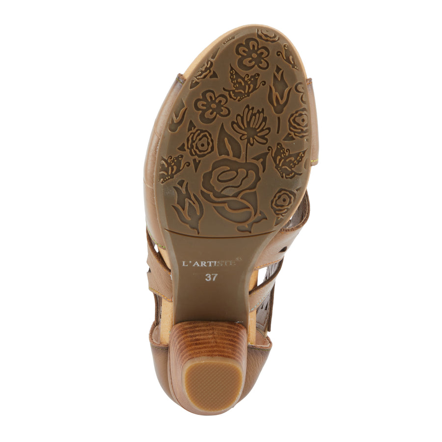 L'Artiste Icon Tooled Leather Ankle Sandal