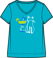 Destination Kitty Short Sleeve V-Neck Tee