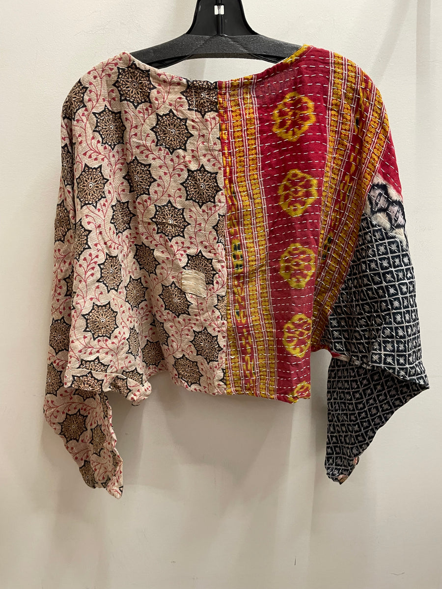 Pareo Kantha In Bloom Cropped Pullover #242 by Kantha Bae