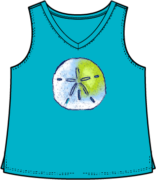 Destination Sand Dollar V-Neck Slub Cotton Tank