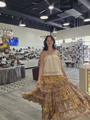 Rasgulla Sari Venus Ruffle Maxi by Kantha Bae Robin Boutique 