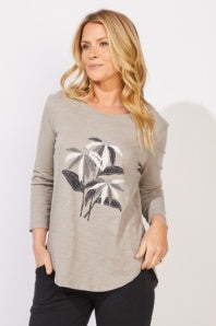Destination Hi-Low Slub Tee in Floral by Escape