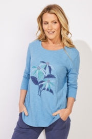 Destination Hi-Low Slub Tee in Floral by Escape