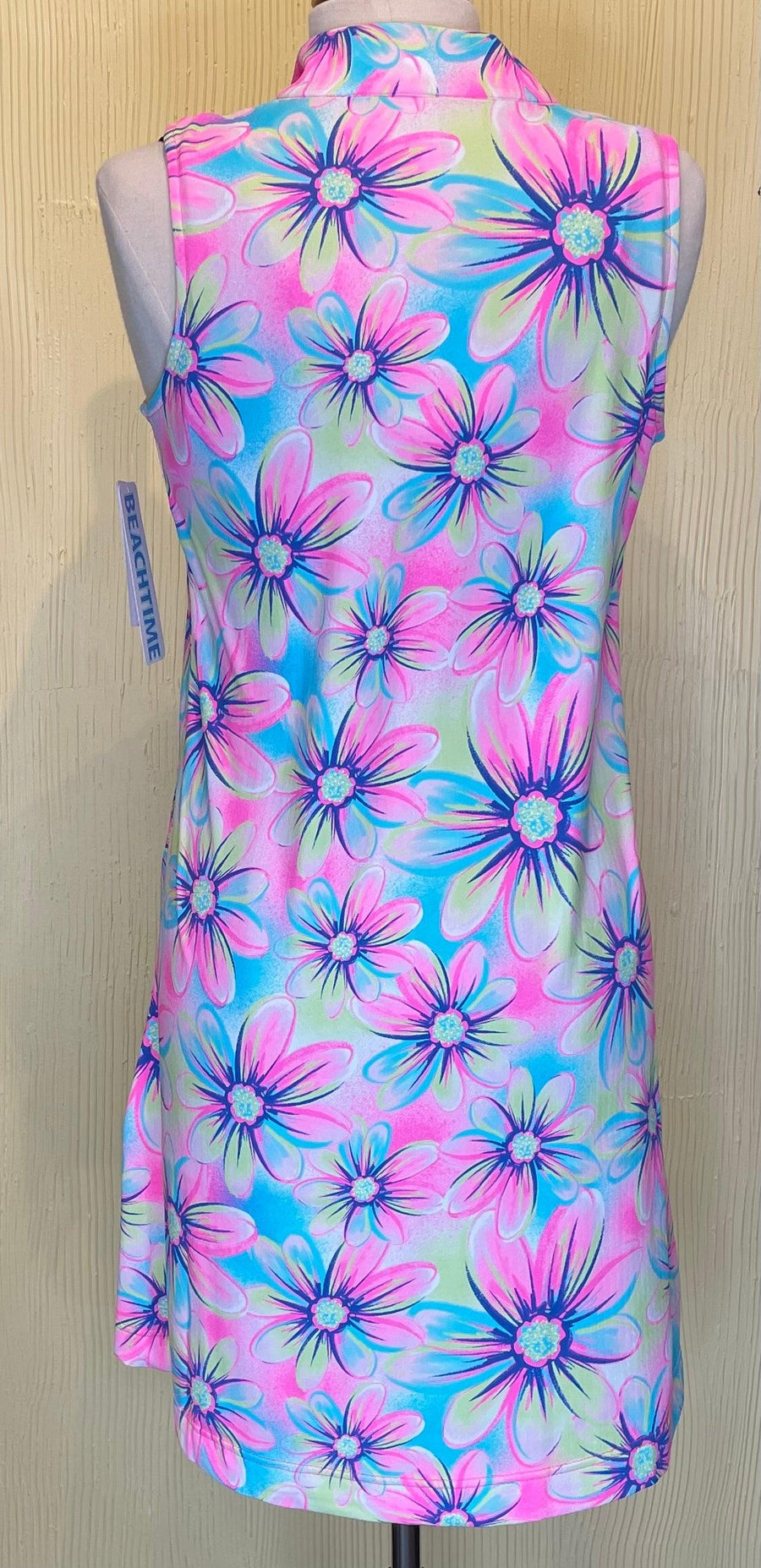 Beachtime Sleeveless Zip-Up Dress SPF4539P Flowers - Robin Boutique-Boutique 