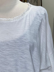 The Paperlace Distressed Smile Back Tee Cream One Size EI-05 - Robin Boutique-Boutique 