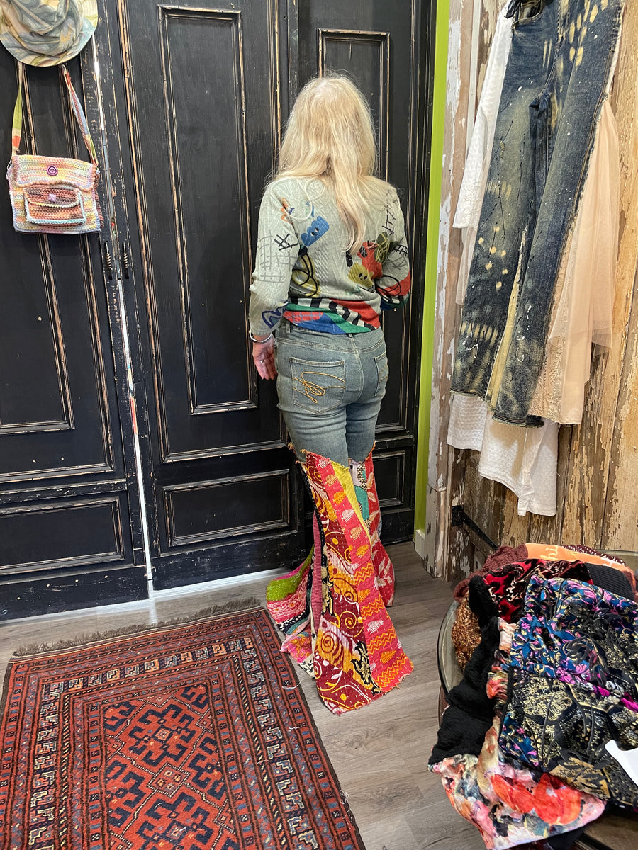 Got You Covered Kantha Jeans by Jaded Gypsy - Robin Boutique-Boutique 