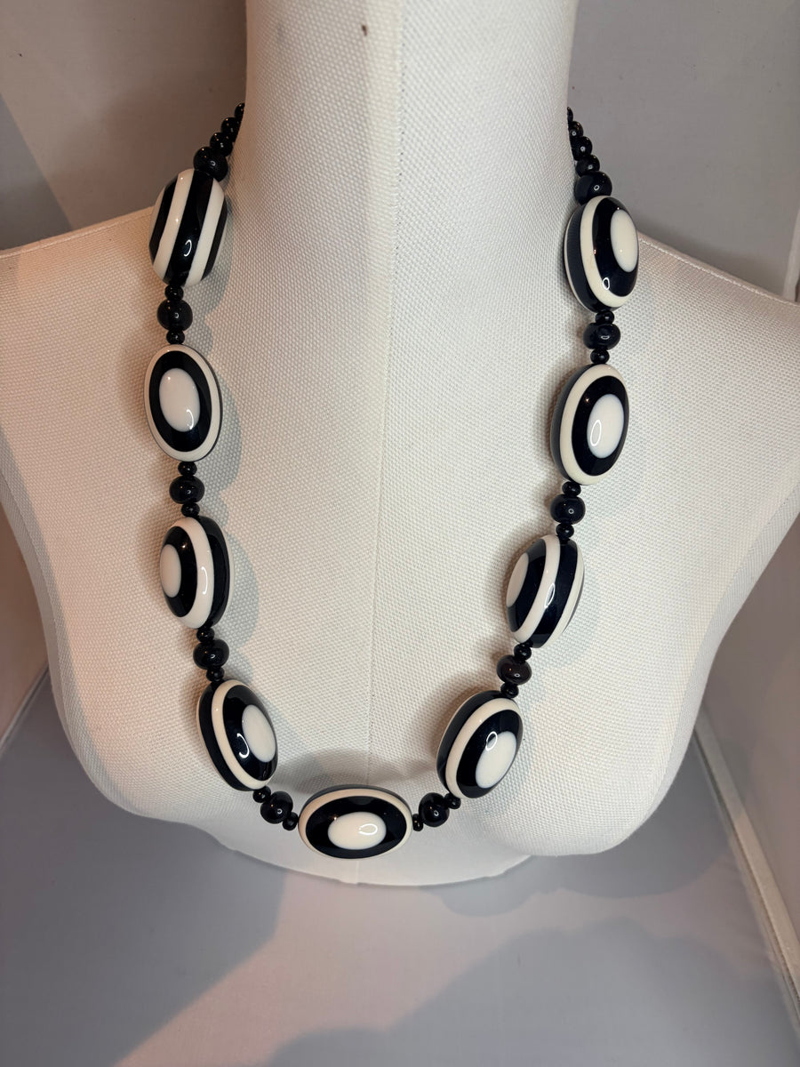 Onyx & Ivory Orbit Necklace