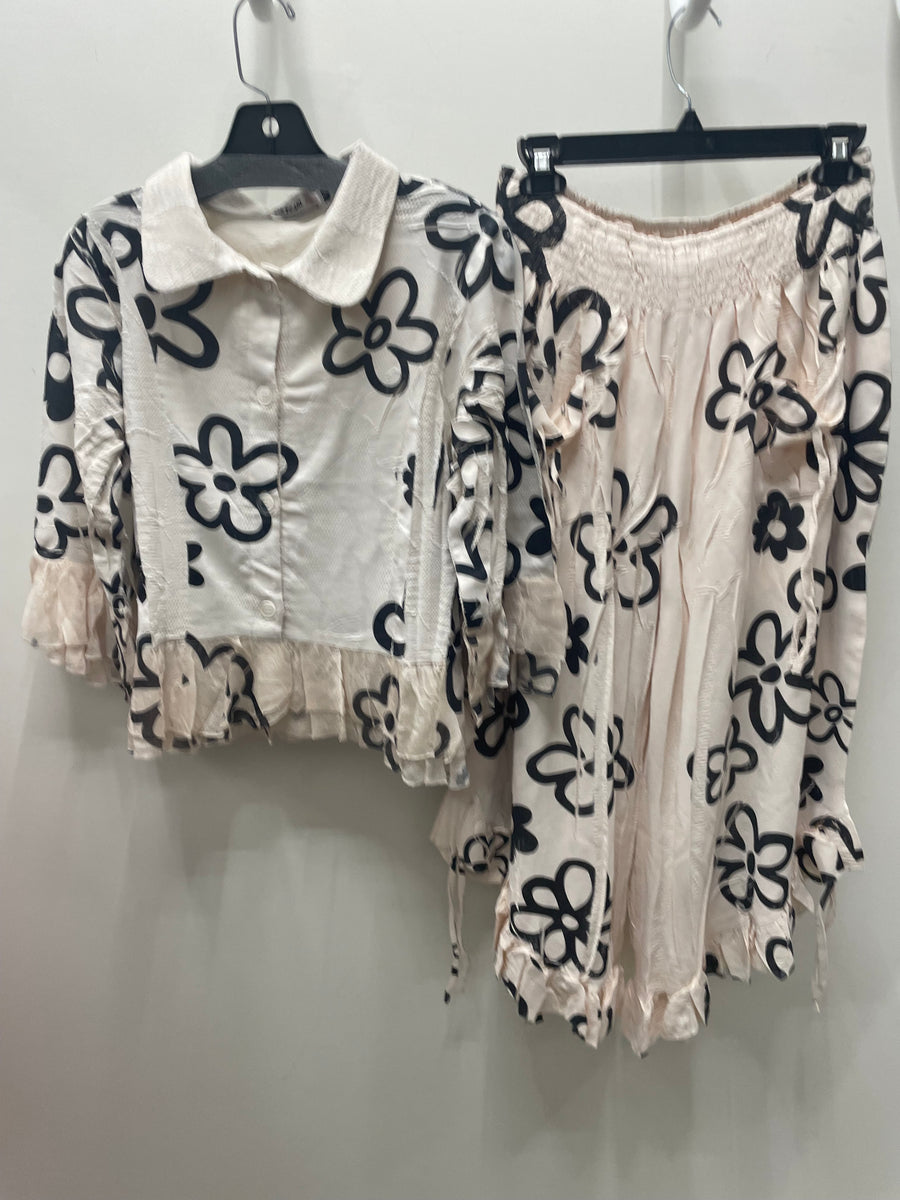 Cropped Ruffle Jacket in New Daisy Print by Origami Robin Boutique