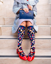 Bold Blue Sheer Knee High Socks Robin Boutique
