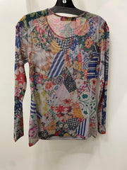 Sheer Mesh Layering Shirt in Bold Floral by Origami