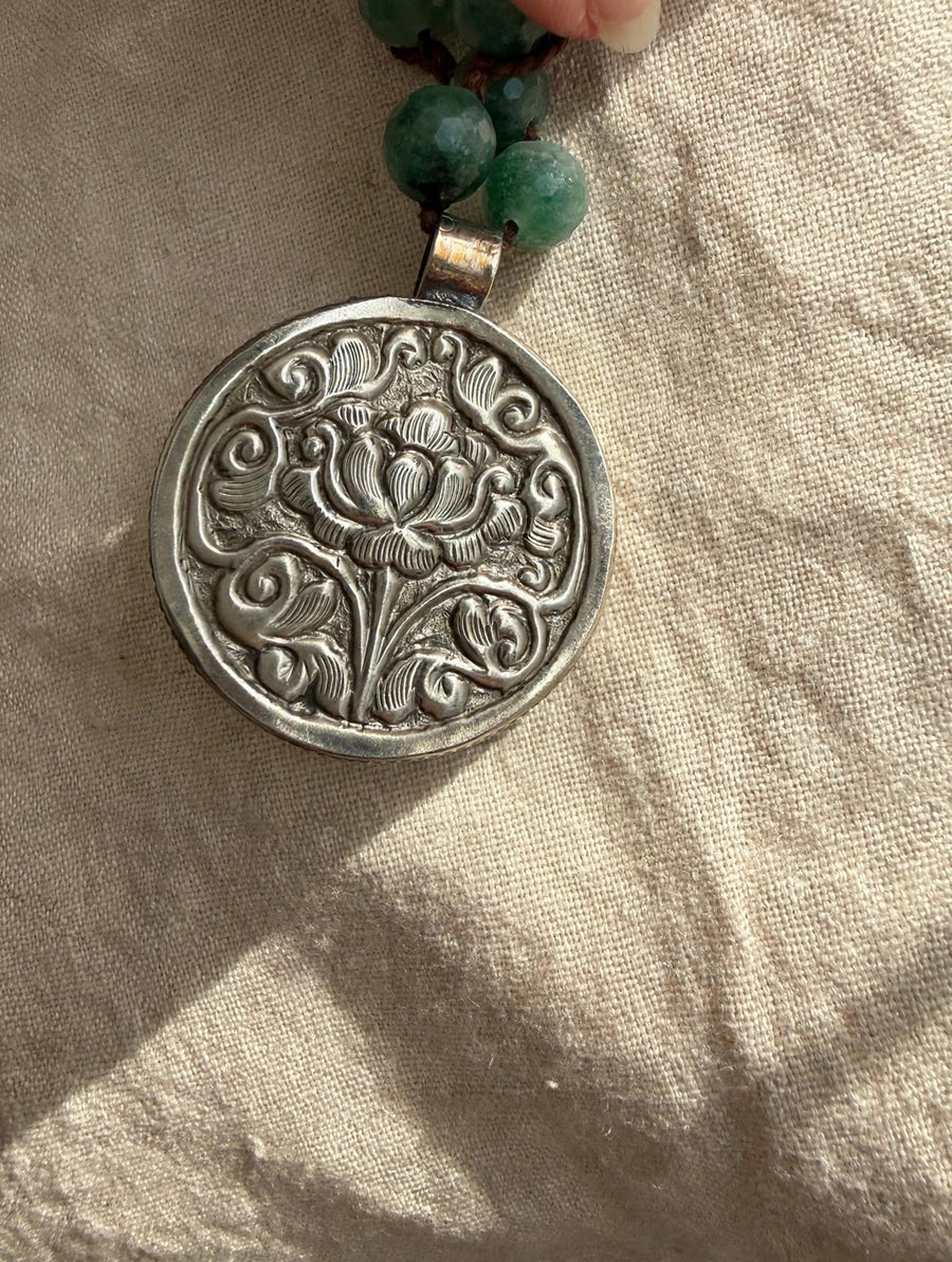 Carved Jade Rose Necklace by Tara Gasparian