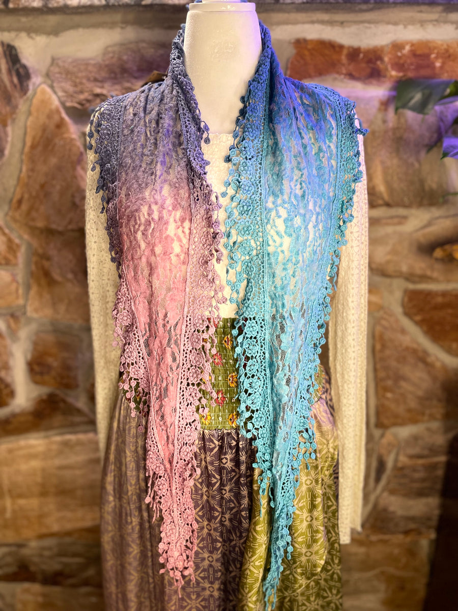 Boho Mixed Lace Handmade Scarf Necklace