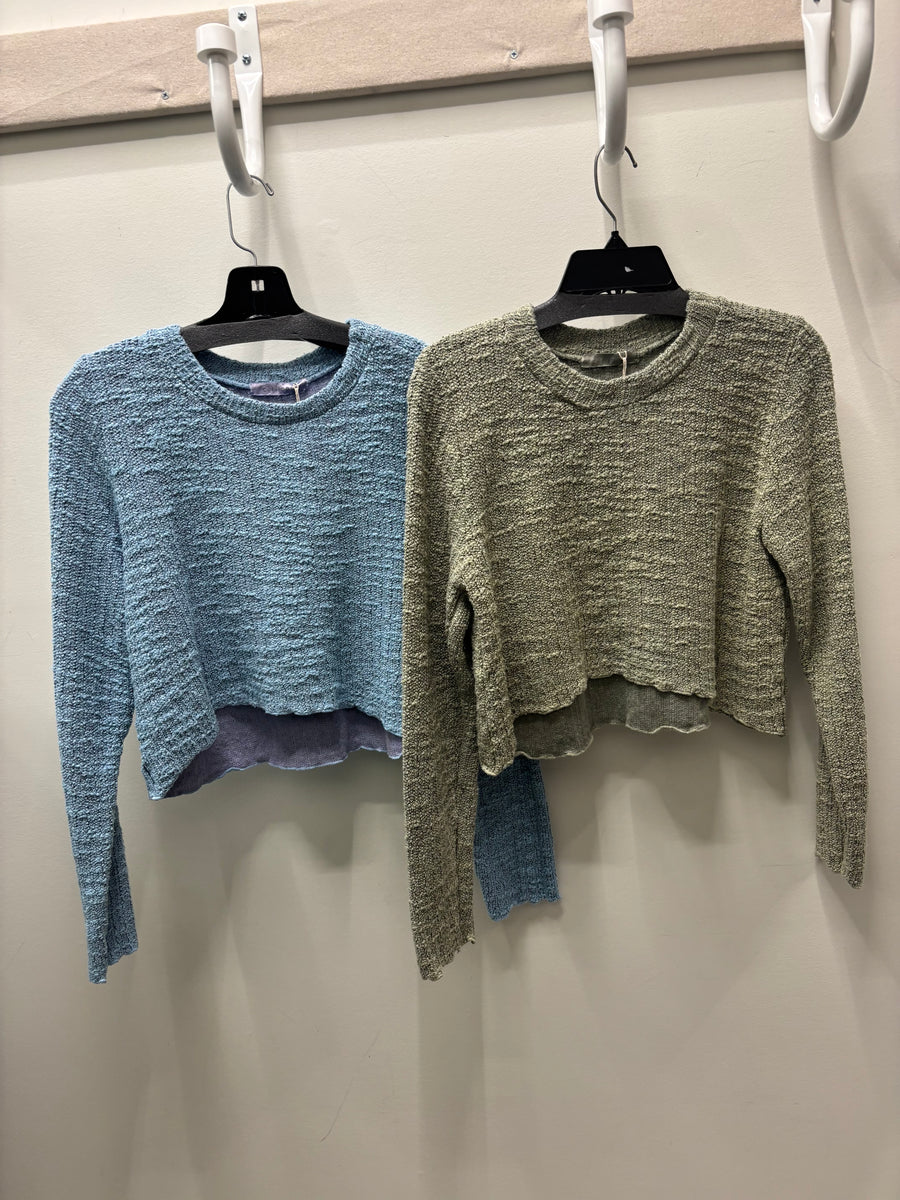 Texture Crop Pullover by Cut Loose