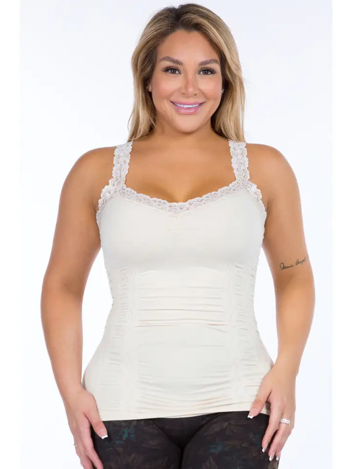Seamless Laced Corset Camisole in Latte by M. Rena