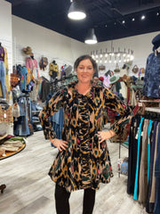 Ikat Velvet Knee Length Jacket by Paper Lace Robin Boutique