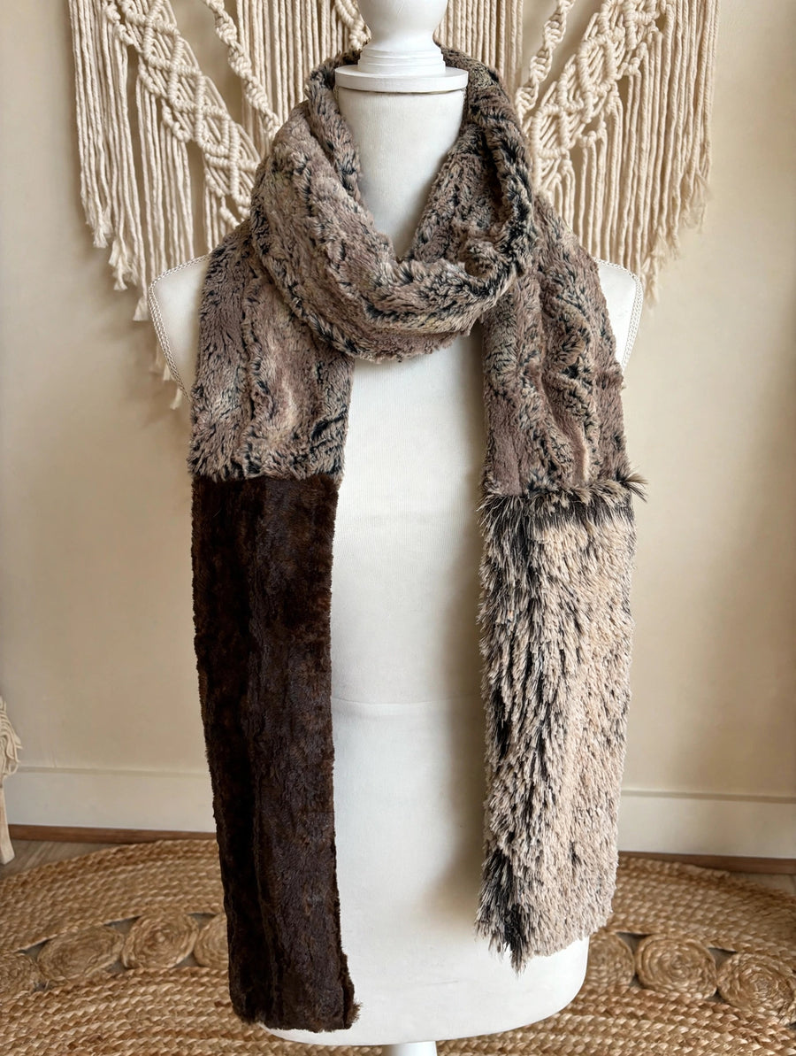 Faux Fur Patchwork Scarf by Vine Street