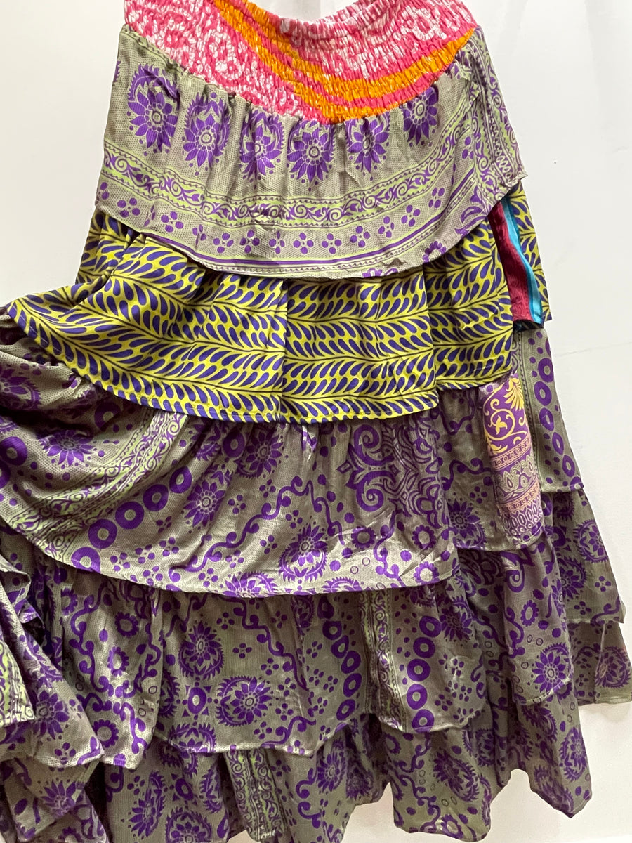 Rasgulla Sari Venus Ruffle Maxi by Kantha Bae Robin Boutique 