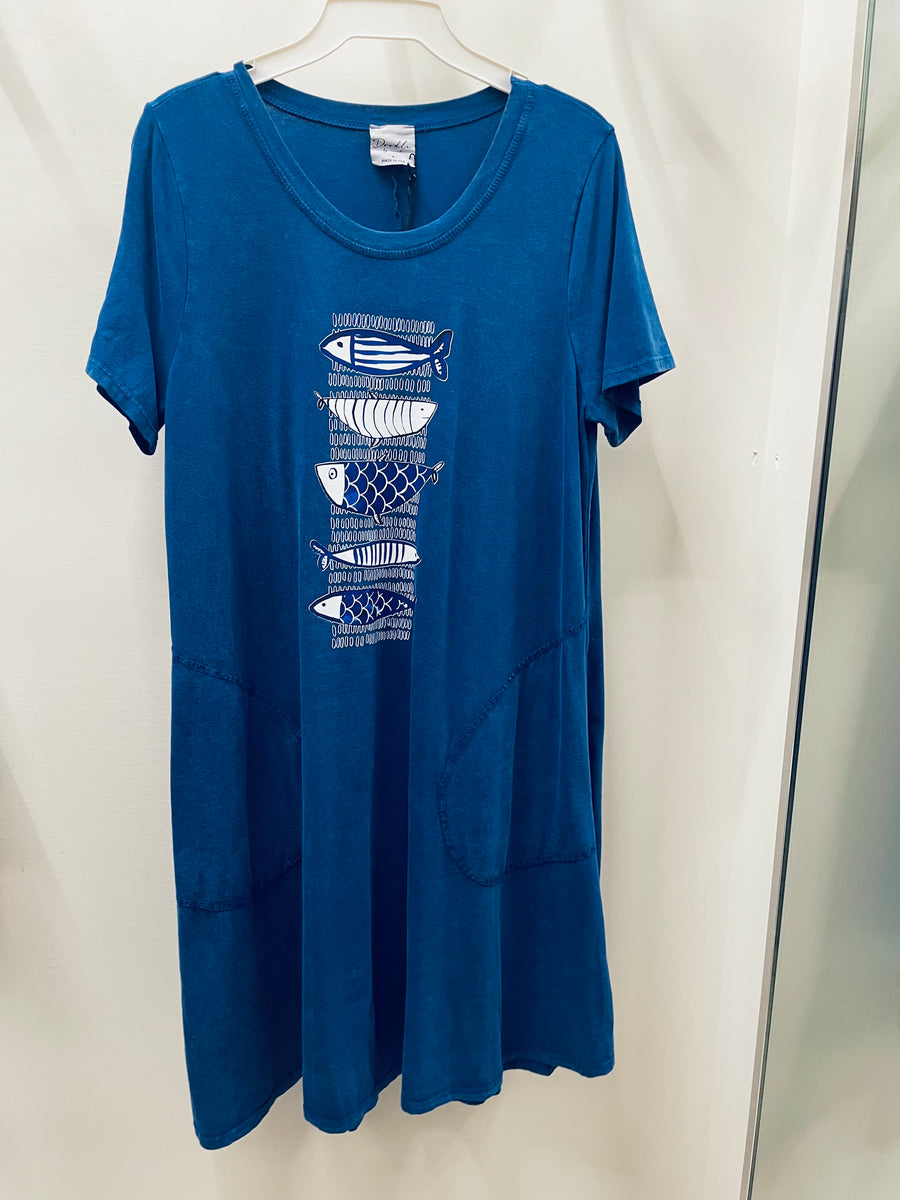 Keep Swimming Tee Shirt Dress by Doodles