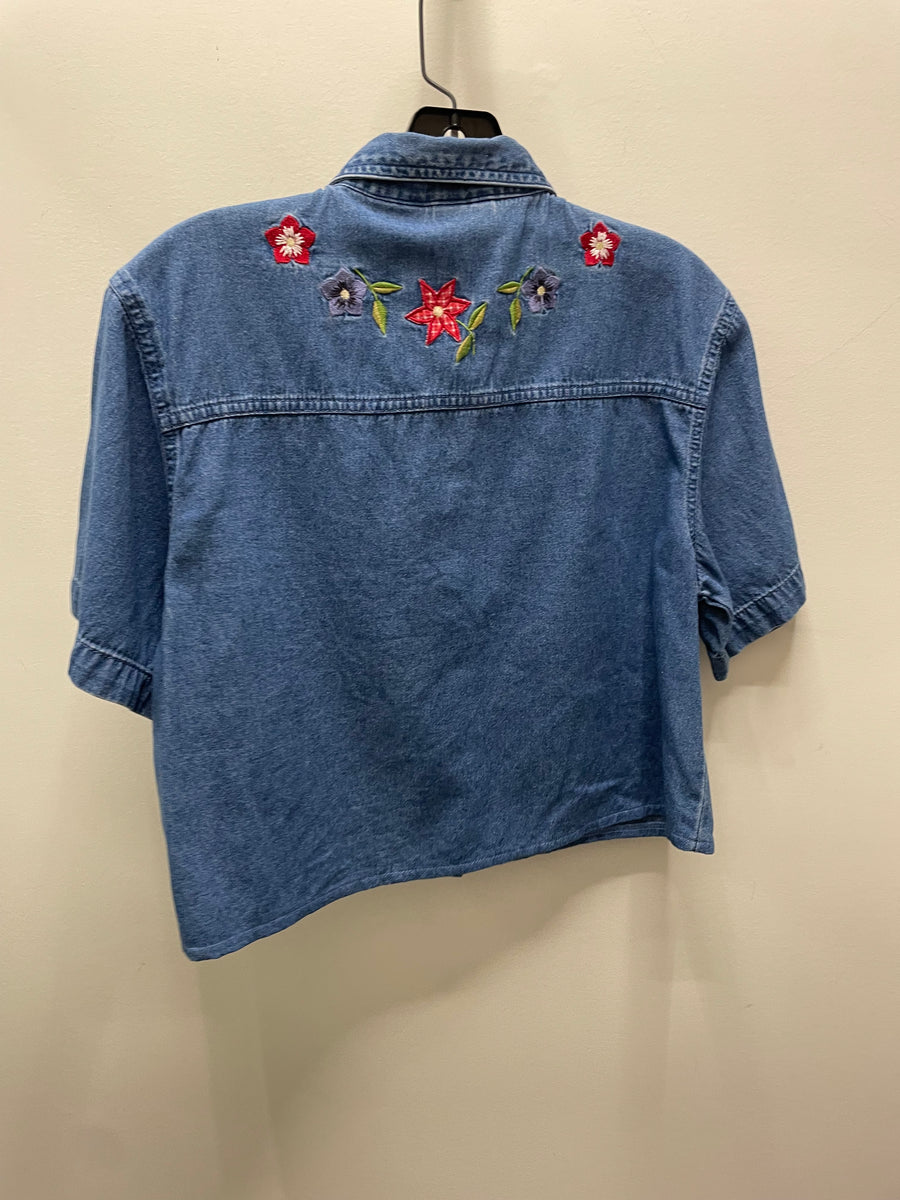 Reworked Denim Crop Button Down #203