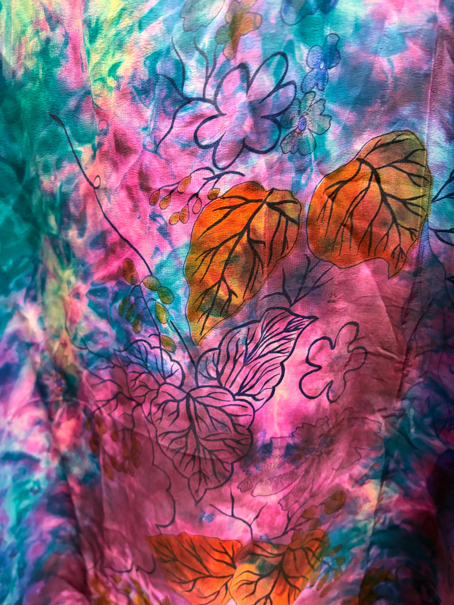 Crepe Sari Hi Lo Butterfly Top #020 by Kantha Bae