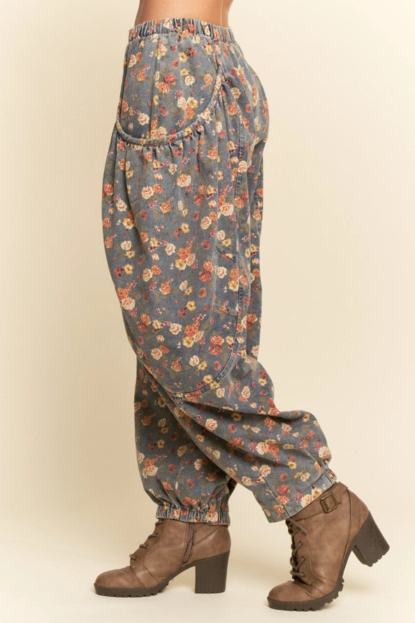 Denim Blue Flower Pants by Davi & Dani