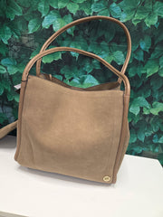 Joan & David Double Handle Faux Suede Tote Robin Boutique